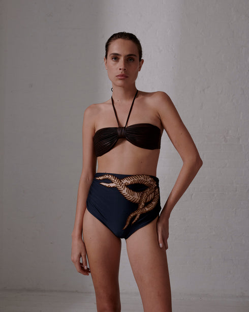 Victoria Vintage Bottom Embroidered / Blue Leaf